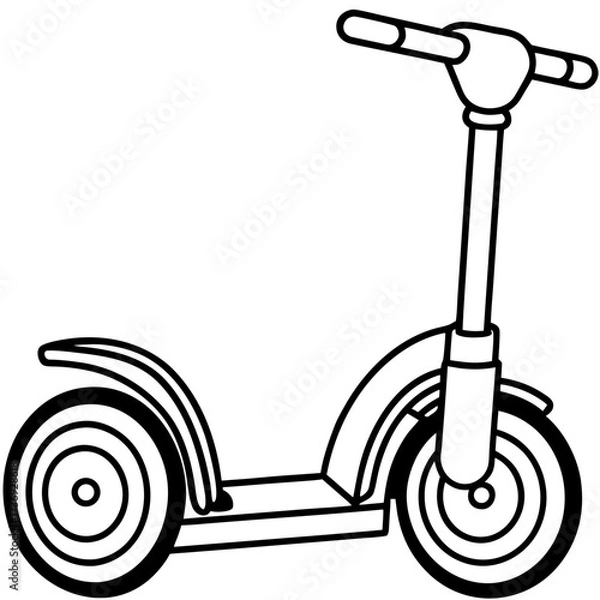 Fototapeta Minimalist Segway Line Art Vector Illustration on White Background