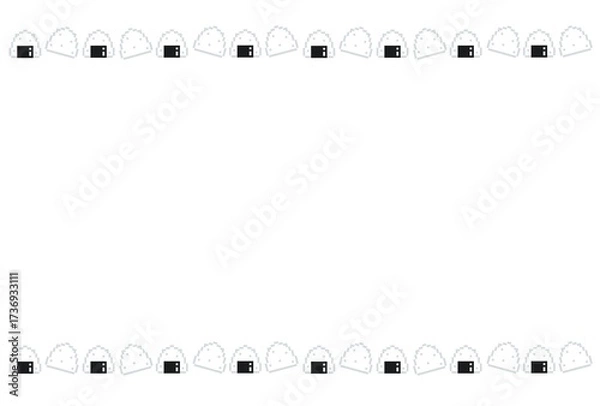 Obraz おにぎりのドット絵のフレームイラスト