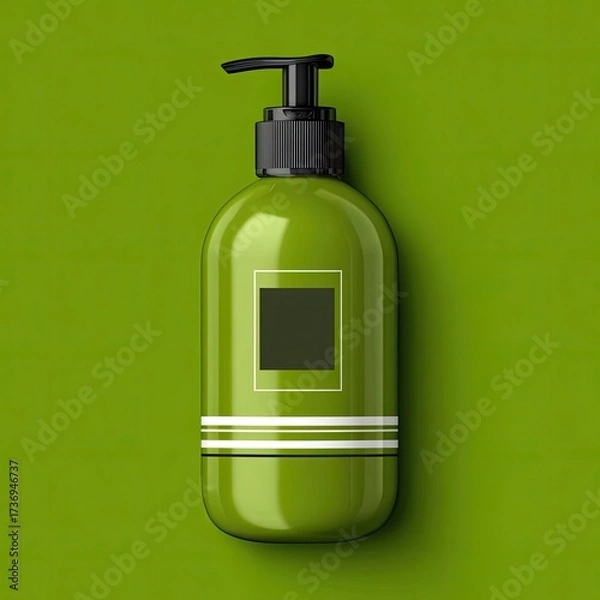 Obraz Olive green pump bottle with black label