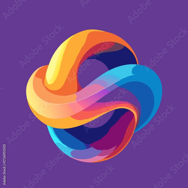 Obraz A bold, minimalist abstract background featuring a fluid gradient mesh in a seamless morphing motion with a smooth, vibrant color transition. For modern digital designs.