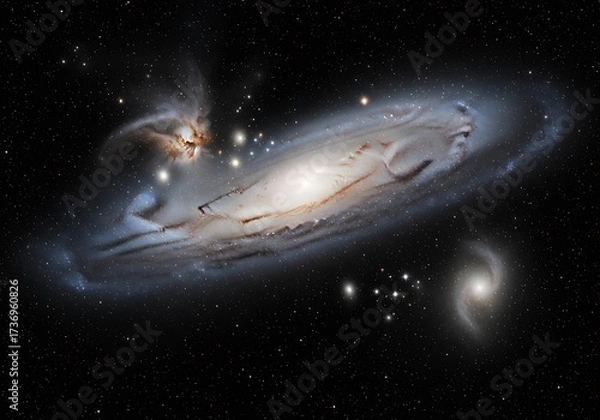 Fototapeta An immersive view of a breathtaking spiral galaxy in outer space
