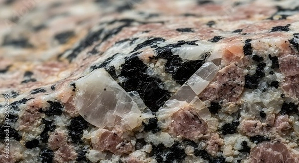 Fototapeta Intricate Texture of Rose Granite: A Close-Up View Revealing Mineral Grains and Crystalline Structure