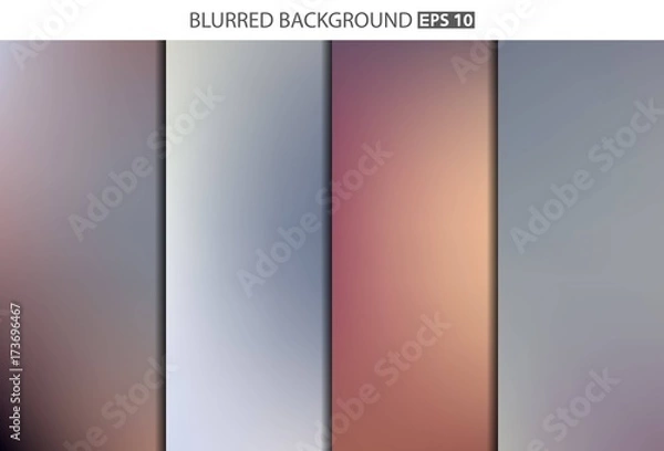 Fototapeta Abstract Creative concept vector multicolored blurred background set. For Web and Mobile Applications, art illustration template design, business infographic and social media, modern decoration