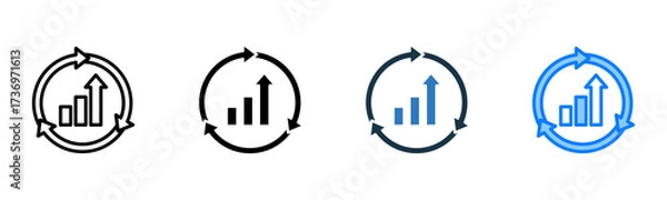 Fototapeta Continuous Improvement icon multiple style 
