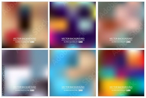 Obraz Abstract Creative concept vector multicolored blurred background set. For Web and Mobile Applications, art illustration template design, business infographic and social media, modern decoration