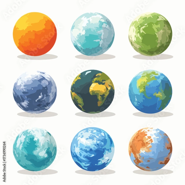Fototapeta Stylized silhouette of planet earth in silhouette style isolated on white background