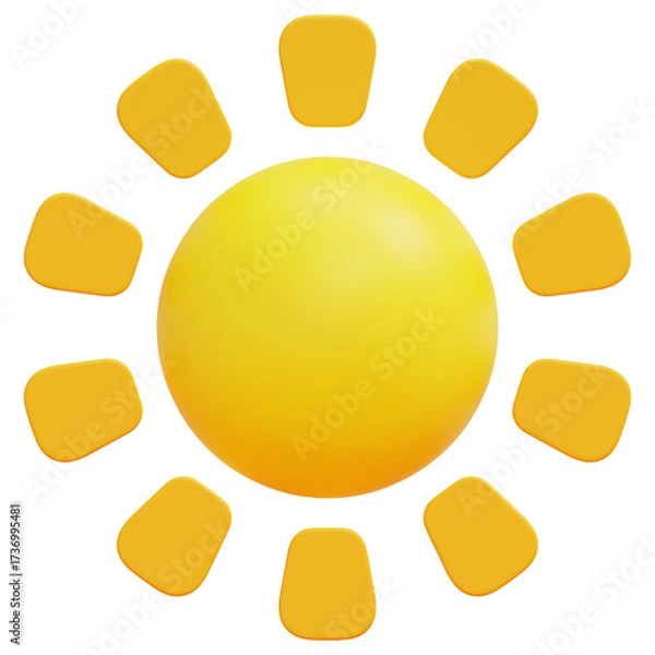 Obraz 3D Flat Ray Sun Icon