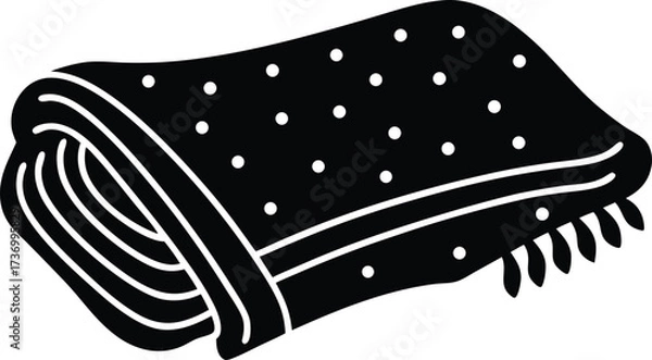 Fototapeta Woolen Blanket Vector Icon.