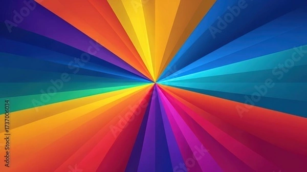 Fototapeta Abstract radial burst with vibrant, saturated stripes emanating from center