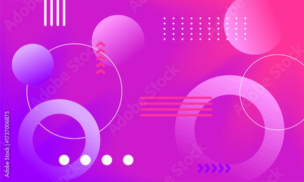 Obraz Pink Purple Gradient with Transparent Circles Design