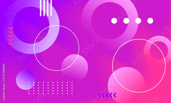 Obraz Abstract Gradient Circles Background in Pink Purple