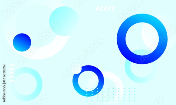 Obraz Abstract Blue Gradient Rings on Soft Background