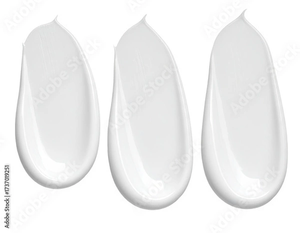 Fototapeta Three smooth, creamy white smears