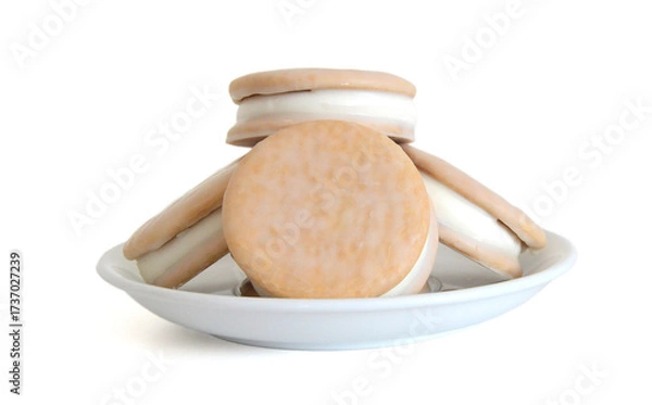 Obraz Vanilla cake isolated on white background