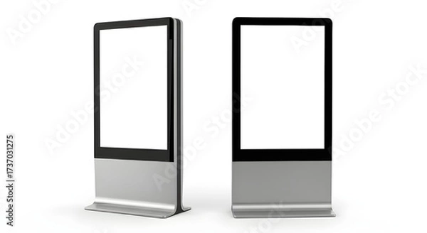 Fototapeta Blank Digital Kiosk Mockups - Isolated Ad Displays for Advertising and Marketing Campaigns | Clean White Background