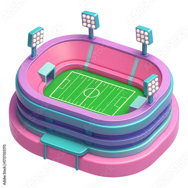 Obraz Soccer Stadium Isometric 3D Icon