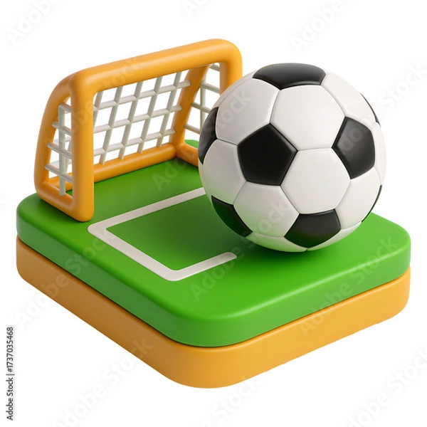 Obraz Soccer Ball With Goal 3D Icon