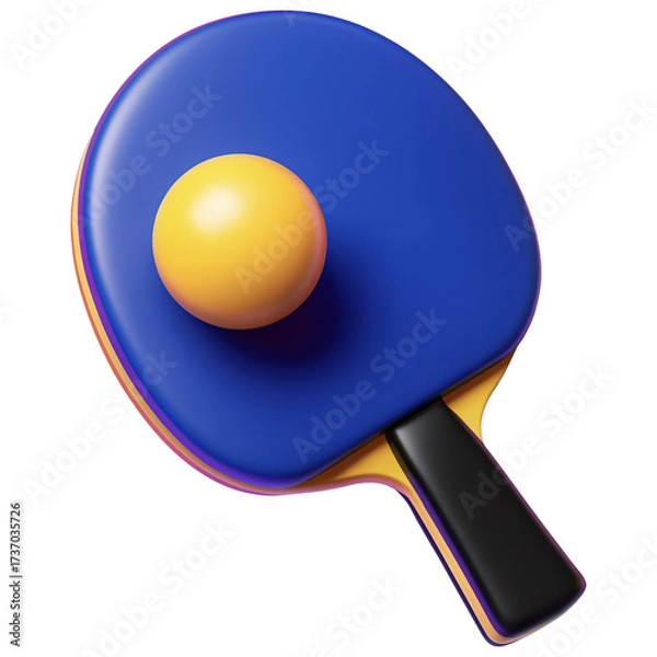 Obraz Table Tennis Paddle With Ball 3D Icon