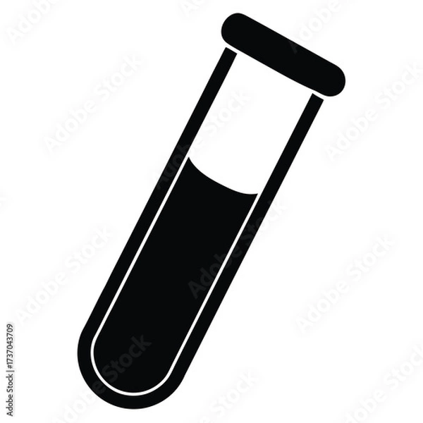 Fototapeta test tube silhouette vector icon