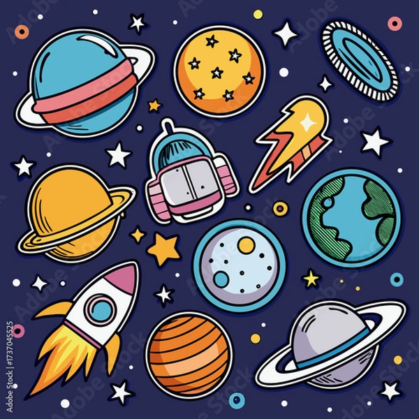 Obraz Retro astronaut emblem