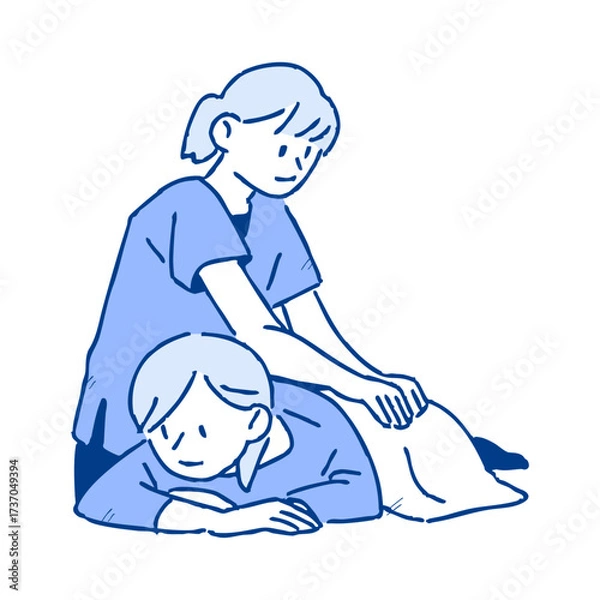 Fototapeta 施術をしている様子のイラスト