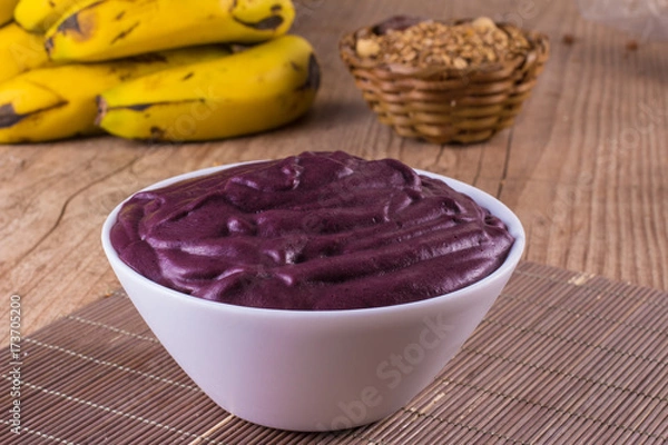 Fototapeta Acai with banana and granola