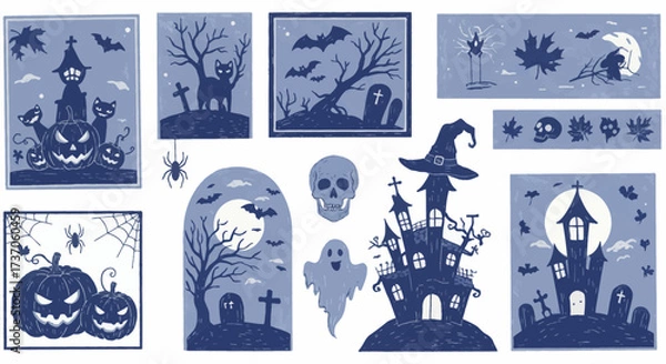 Obraz Spooky Halloween illustrations for your seasonal designs and creative projects