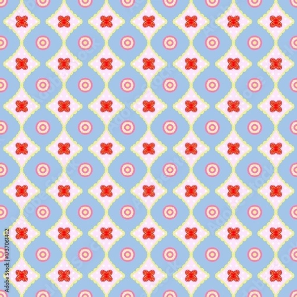 Fototapeta seamless pattern with hearts flower