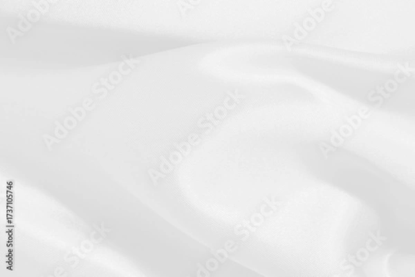 Fototapeta White fabric texture for background and design, beautiful pattern of silk or linen.