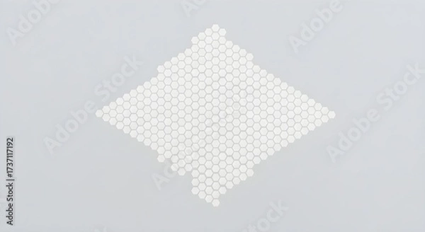 Fototapeta Minimalist hexagonal pattern background, Subtle white geometric shape on gray, Modern abstract background with hexagon mosaic