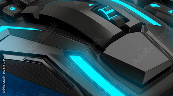 Fototapeta RGB Gaming Keyboard Close-up