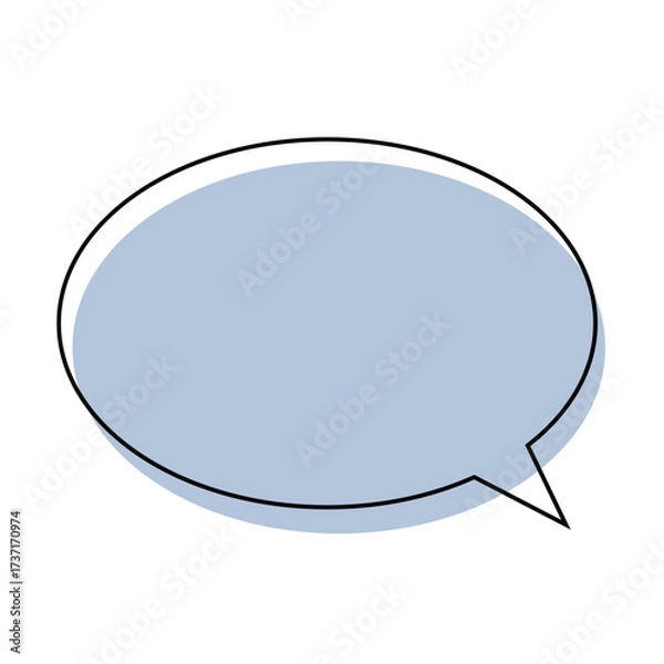 Fototapeta シンプルなブルーグレーの楕円形吹き出し