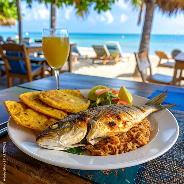 Obraz Tropical beachfront dining
