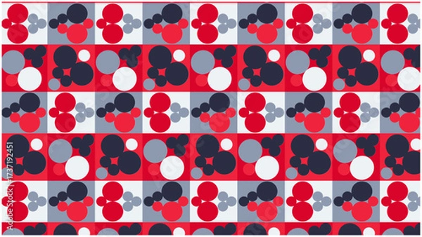 Fototapeta unique seamless pattern with red, grey, white, and black colors. 