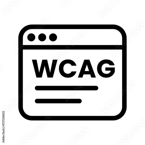 Obraz WCAG Browser Line Icon of Web Content Accessibility Guidelines Icon Set