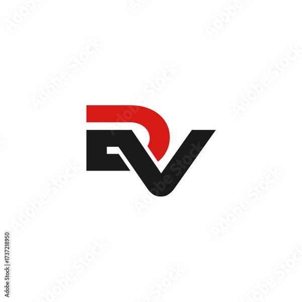 Obraz Letter DV simple logo design vector