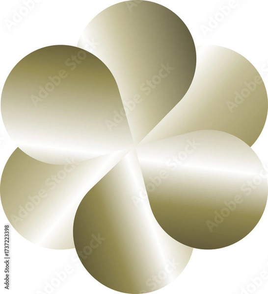 Fototapeta Sophisticated Golden Abstract Petal Design: Modern Growth & Unity Concept