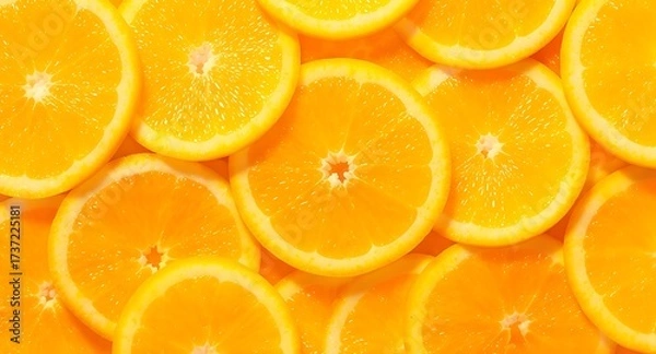 Fototapeta Vibrant orange slices creating a refreshing citrus background for healthy eating concepts and bright cheerful designs