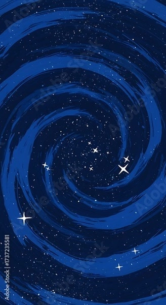 Fototapeta A mesmerizing artistic depiction of a swirling galaxy, filled with stars and celestial bodies.