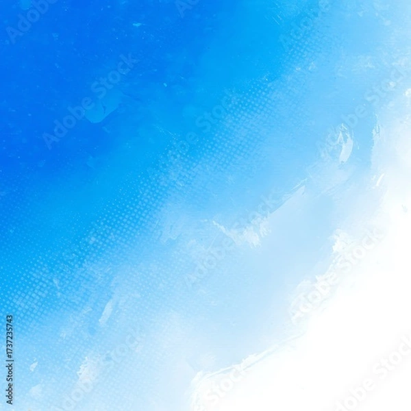 Fototapeta A vibrant watercolor background with a gradient of blue fading into white, featuring subtle textured elements.