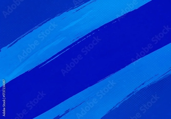 Fototapeta Abstract background with diagonal blue brush strokes on a textured canvas.