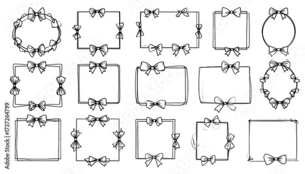 Obraz Collection of hand-drawn frames