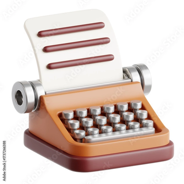 Obraz 3D illustration Classic Typewriter