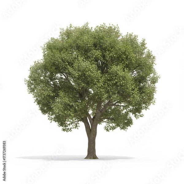 Obraz AI-Generated, Oak Tree's Canopy: A majestic oak tree stands tall, its lush green canopy casting a gentle shadow. The sunlight filters through the leaves, creating a serene scene