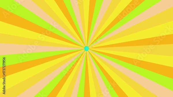 Fototapeta Abstract background with vibrant colored stripes radiating from a corner