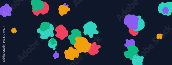 Fototapeta Abstract Colorful Blobs on Dark Background Decorative Graphic Illustration