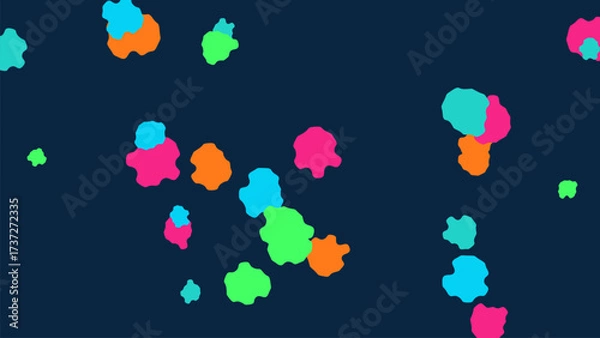 Fototapeta Abstract Colorful Shapes on Dark Background Modern Graphic Design Element