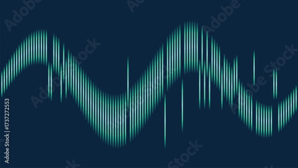 Fototapeta Abstract Dark Blue Background with Ascending Teal Green Vertical Lines Pattern