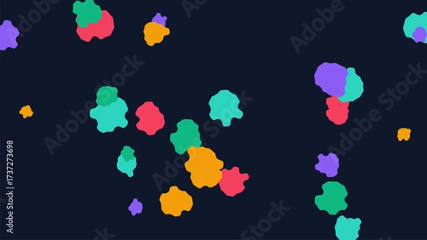 Fototapeta Abstract illustration with colorful shapes on a dark background design