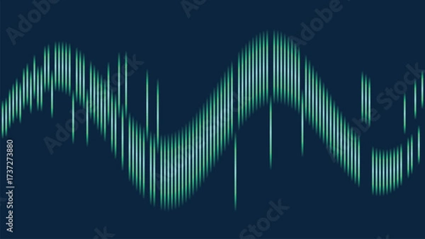 Fototapeta Abstract teal lines on dark blue background with minimalist design